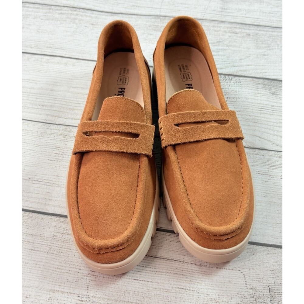 PROJECT CLOUD Women's Filide Suede Comfort Loafers Slip On Cushioned Tan Size 10 - Picture 4 of 7